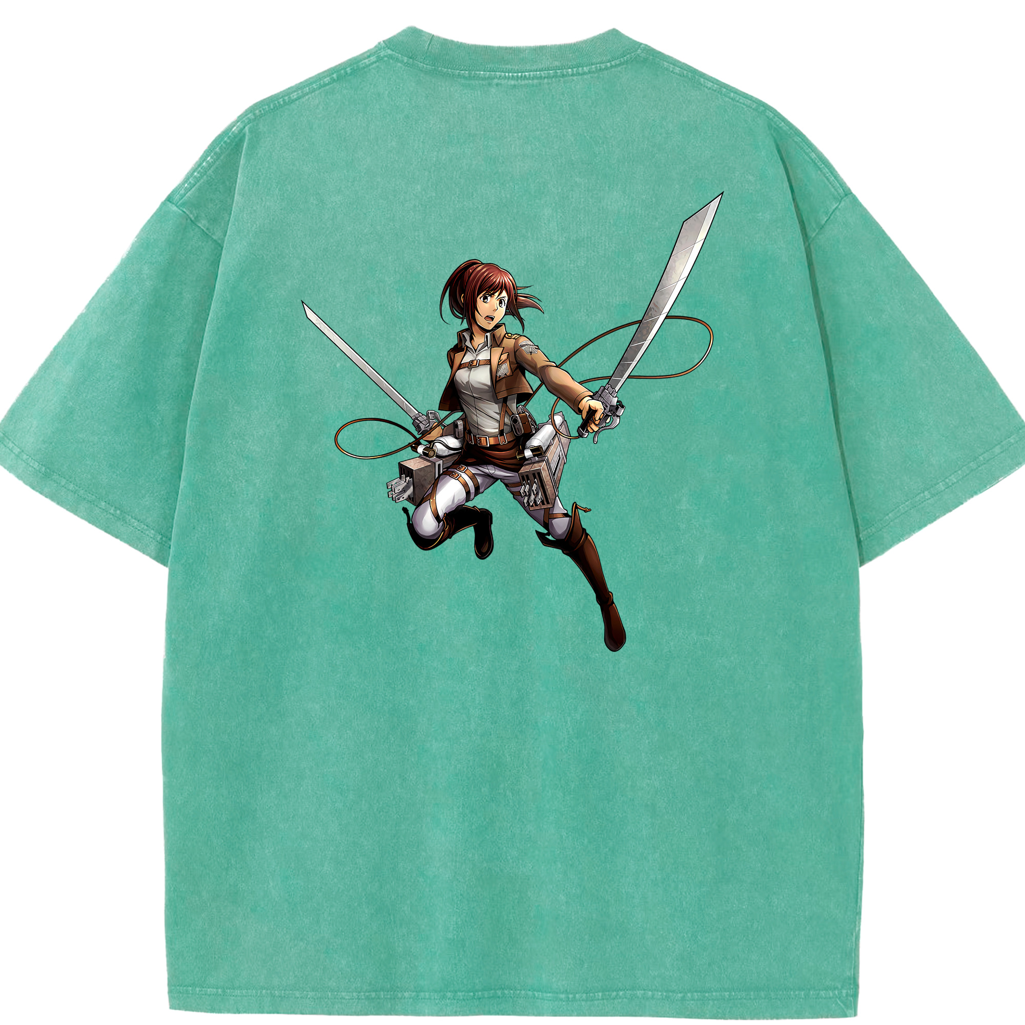 （画像用） 進撃の巨人 サシャ·ブラウス Attack on Titan Sasha Blaus 綿100% ヴィンテージ風 半袖Tシャツ（背面プリント）